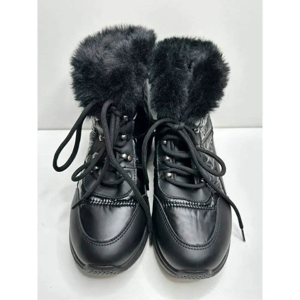 WANTED Boots‎ Womens 9 Black Stardust Winter Booties Faux Fur New